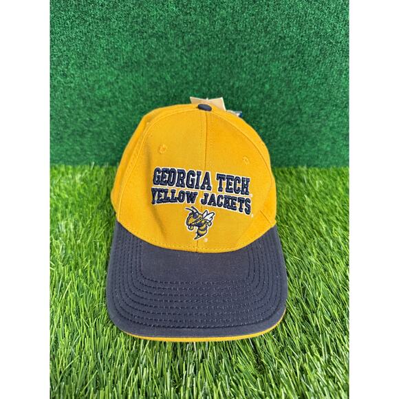 Georgia Tech University Yellow & Blue Strapback Hat NWT VTG Y2K Unisex - Picture 1 of 5